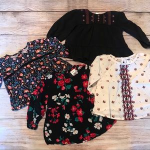 #17 Lot of 4 blouses. 2 Carters, 2 Old Navy